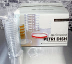 Microppose 500 Pack 90mm Polystyrene Petri Dishes – Vented Lids, Pre-Sterilized, Crystal Clear, Disposable, Lab-Grade