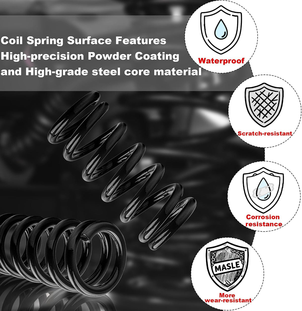 Front Lowering Coil Springs for 1988-1998 Chevy Silverado/GMC Sierra C1500 Drop Kit, Upgrate 3" Lowering Springs Kit 2Pcs