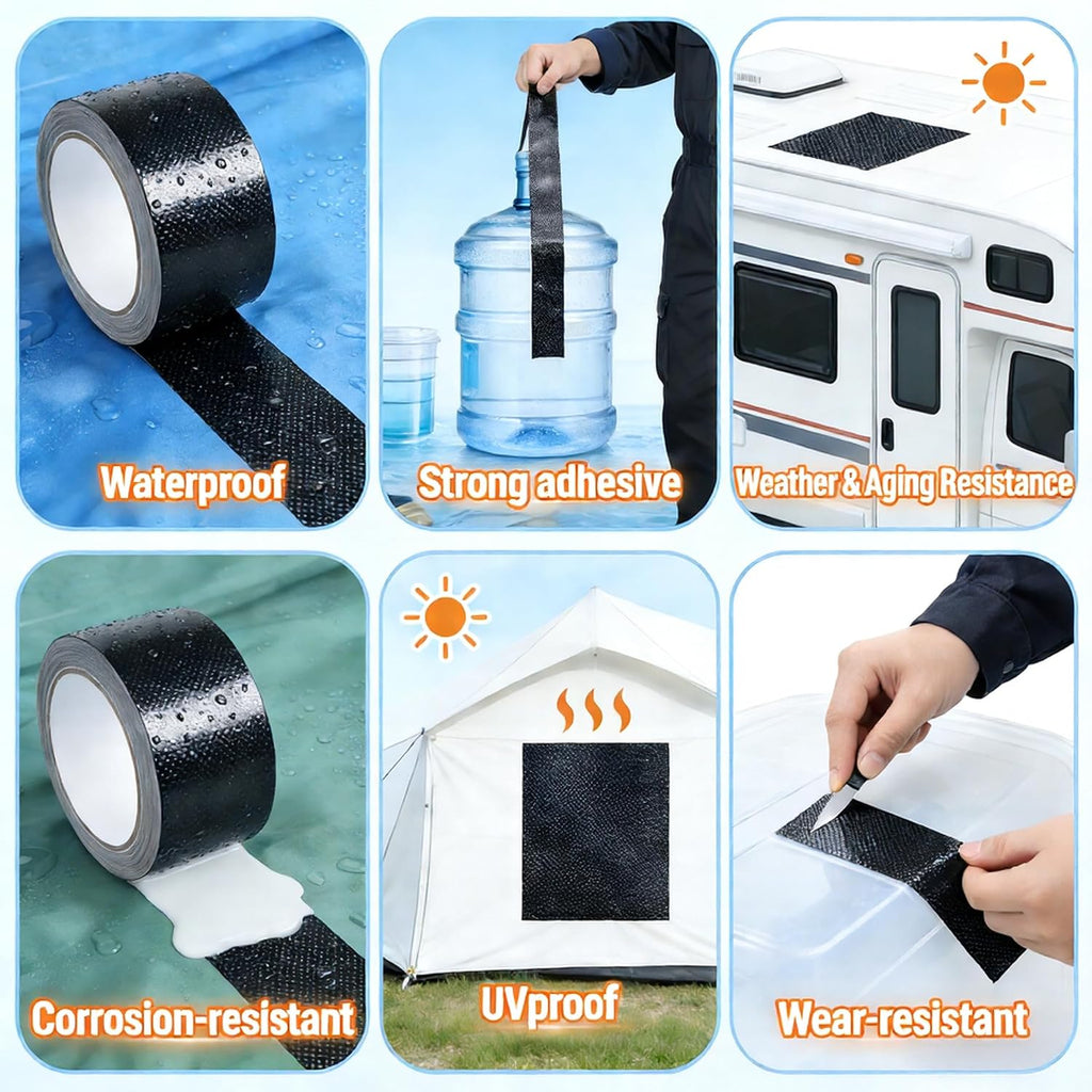 Black Waterproof Repair Tape 3 Inch x 30FT