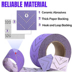 MOGRQAP Ceramic Sandpaper Roll 120 Grit, 2-3/4" x 13 Yard, Hook and Loop