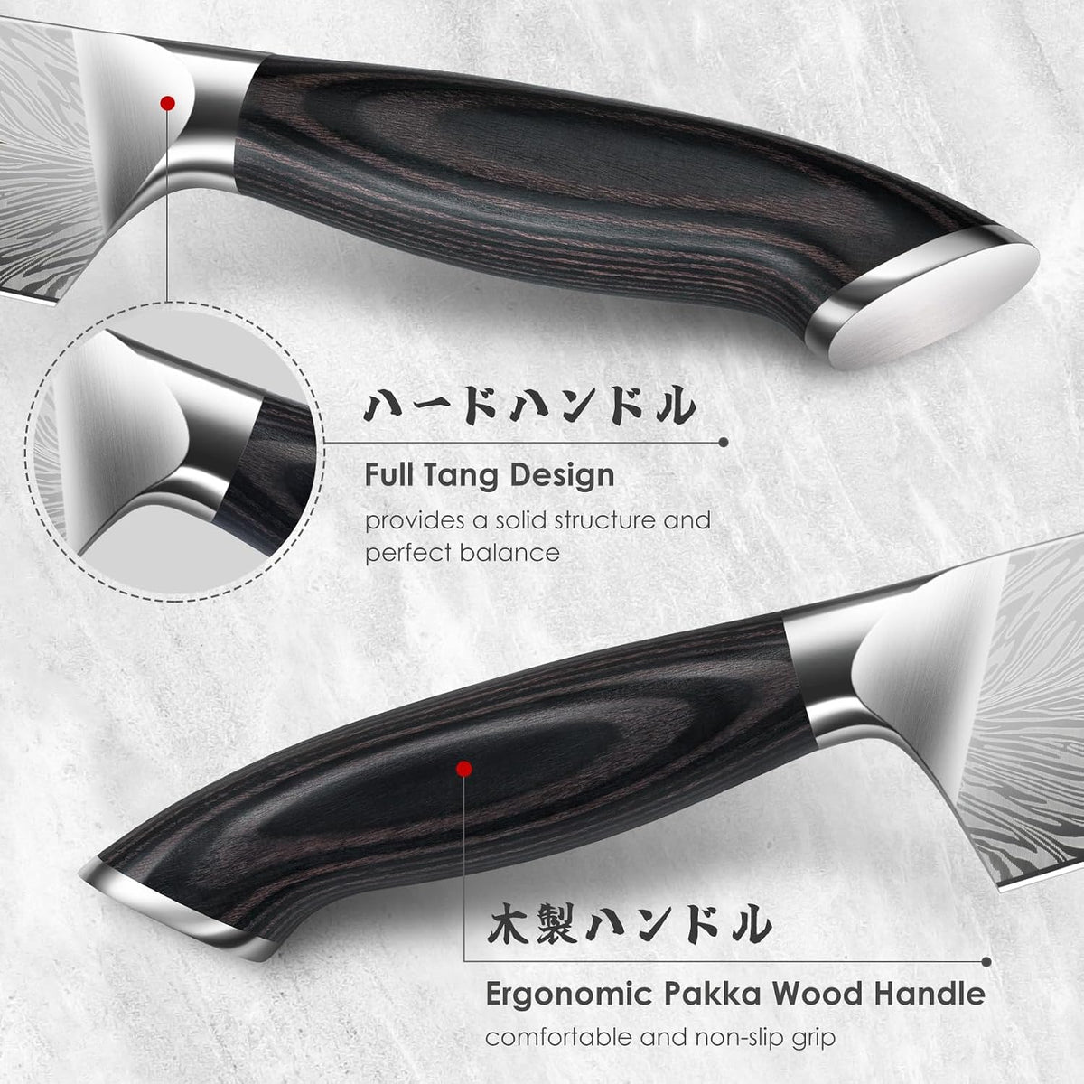 Chef Knife in Powder Steel, Japanese Kitchen Knife 8 Inch