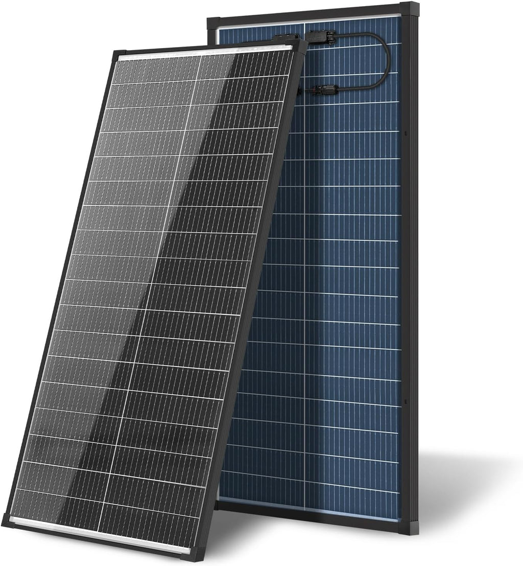 100W Bifacial Solar Panel,N-Type 12V 18BB 25% High-Efficiency A+ Monocrystalline Cell IP68 Waterproof Solar Panel for
