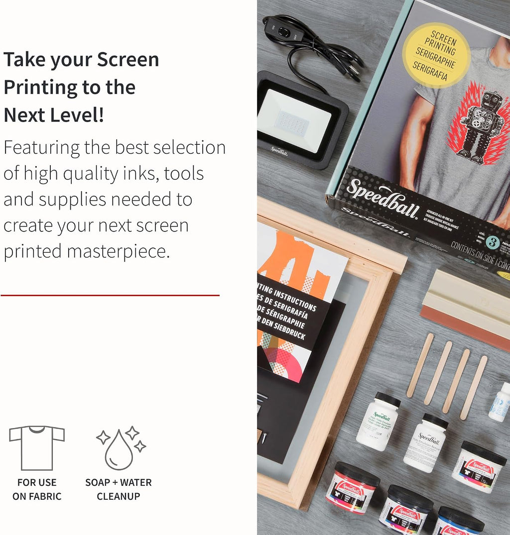 Advanced All-In-One Screen Printing Kit, Includes LED UV Exposure Lamp