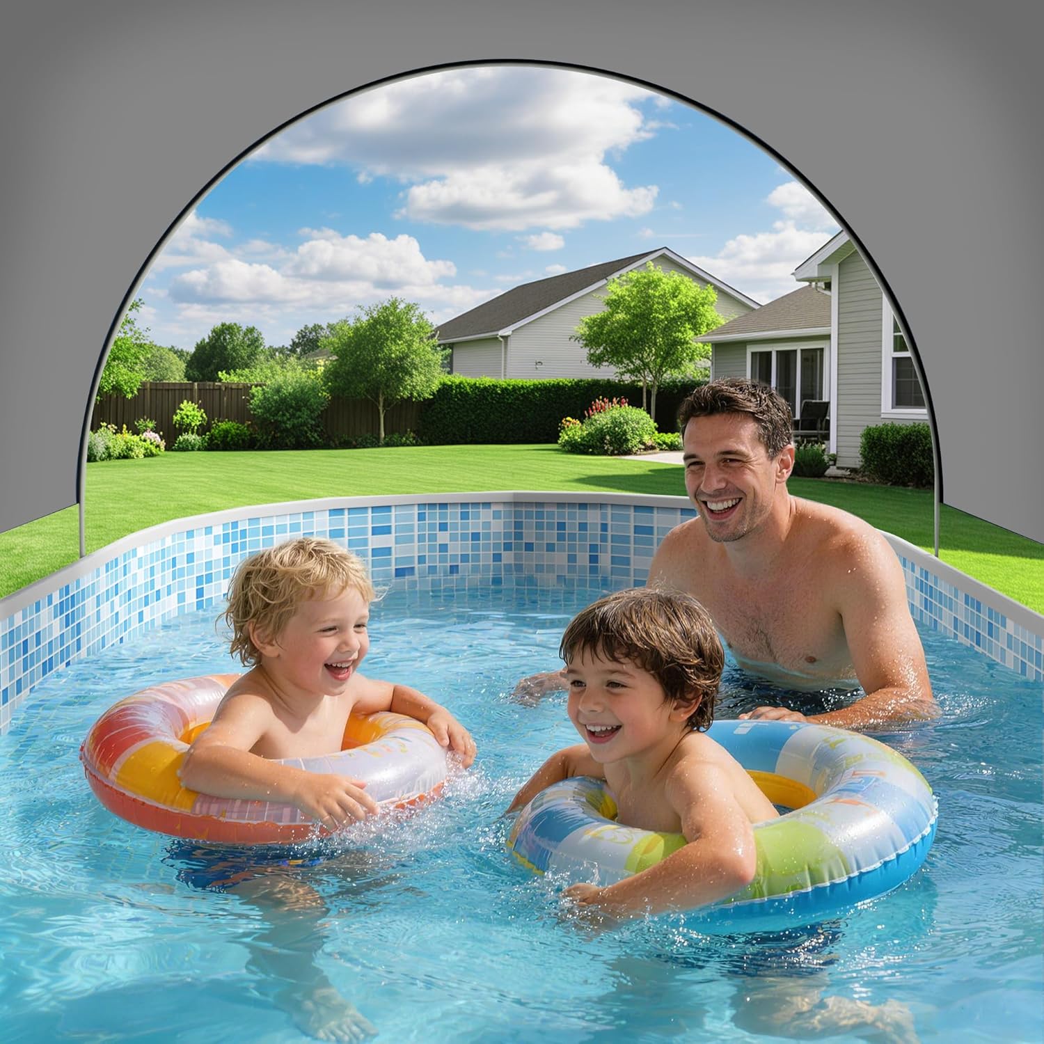Large Inflatable Pool for Kids and Adults, Oversized Thickened Blow Up Pool for Kid and Adult, Durable Swimming Pool