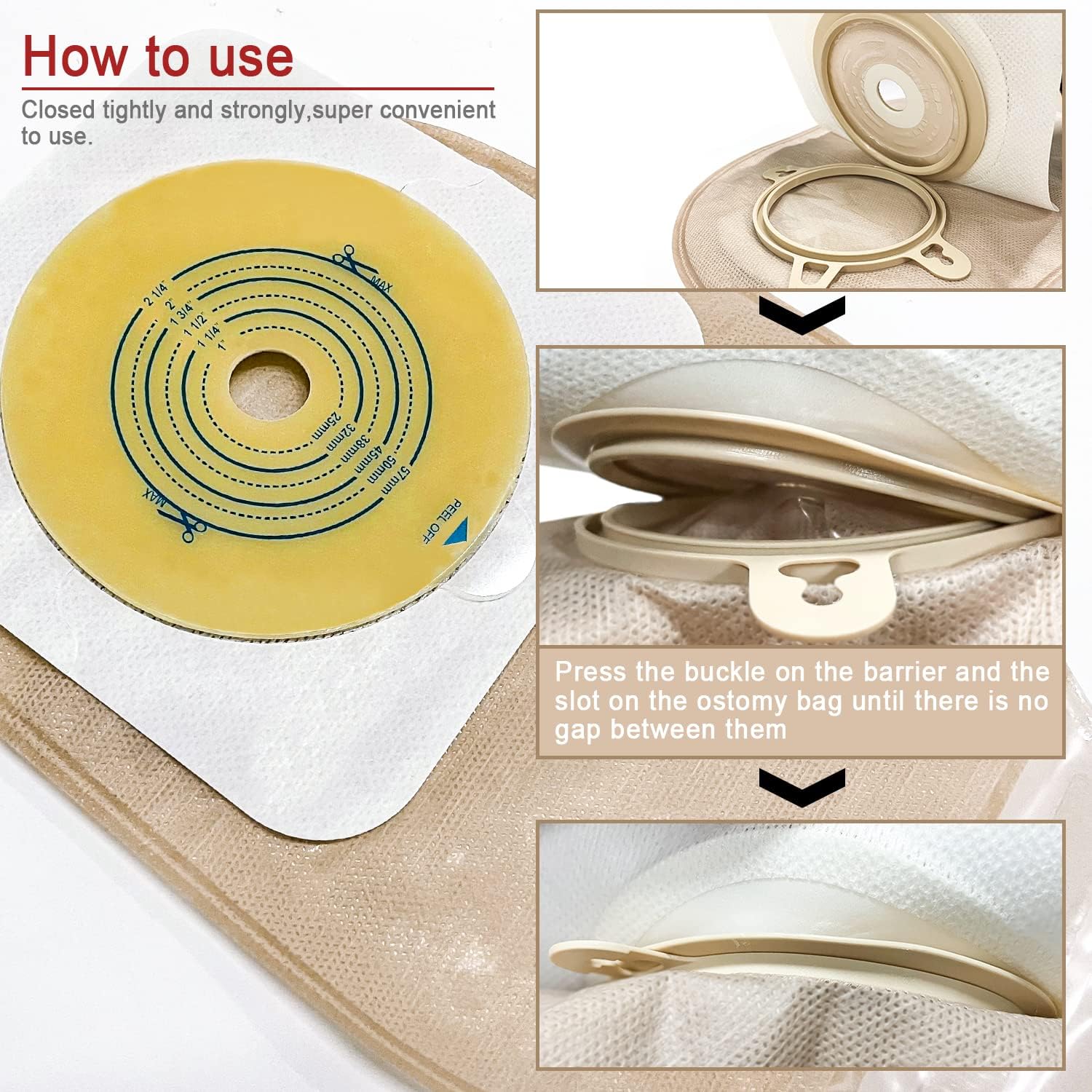 Carbou 21 PCS Colostomy Bags Ostomy Supplies Clamp Drainable Pouches for Colostomy Ileostomy Stoma Care with Measure