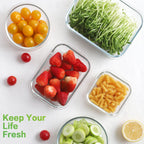 18 Piece Glass Food Storage Containers with Snap Locking Lids for Meal Prep
