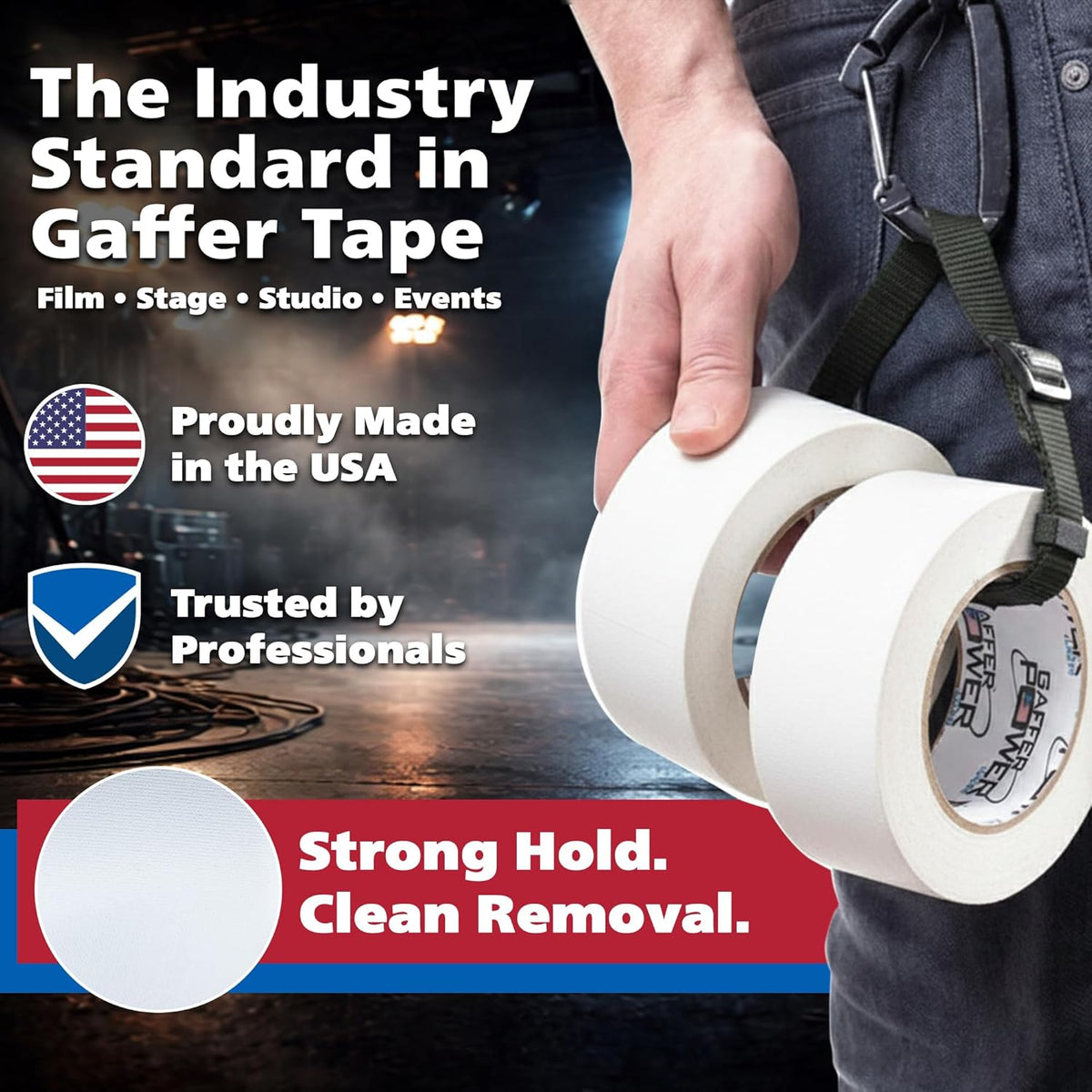 White Gaffer Tape 2 Inch x 30 Yards, Pro Grade, Made in USA