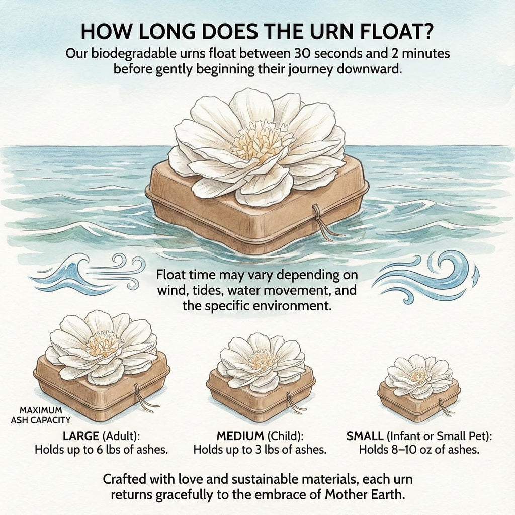 Biodegradable Water Burial Urn Kit - Cruise Approved | Ocean Ashes Scattering Ceremony with Certificate |