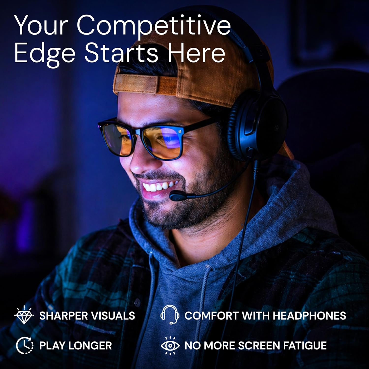 High Tech Blue Light Blocking Gaming Glasses | Computer Glasses, Advanced Blue Light Blocking, Screen Fatigue
