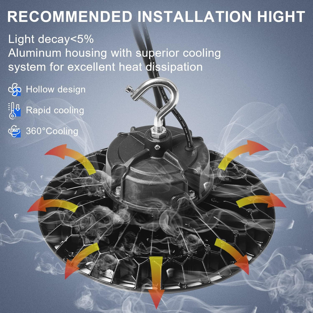 240W UFO LED High Bay Light, 5700K 38400LM, 1-10V Dimmable