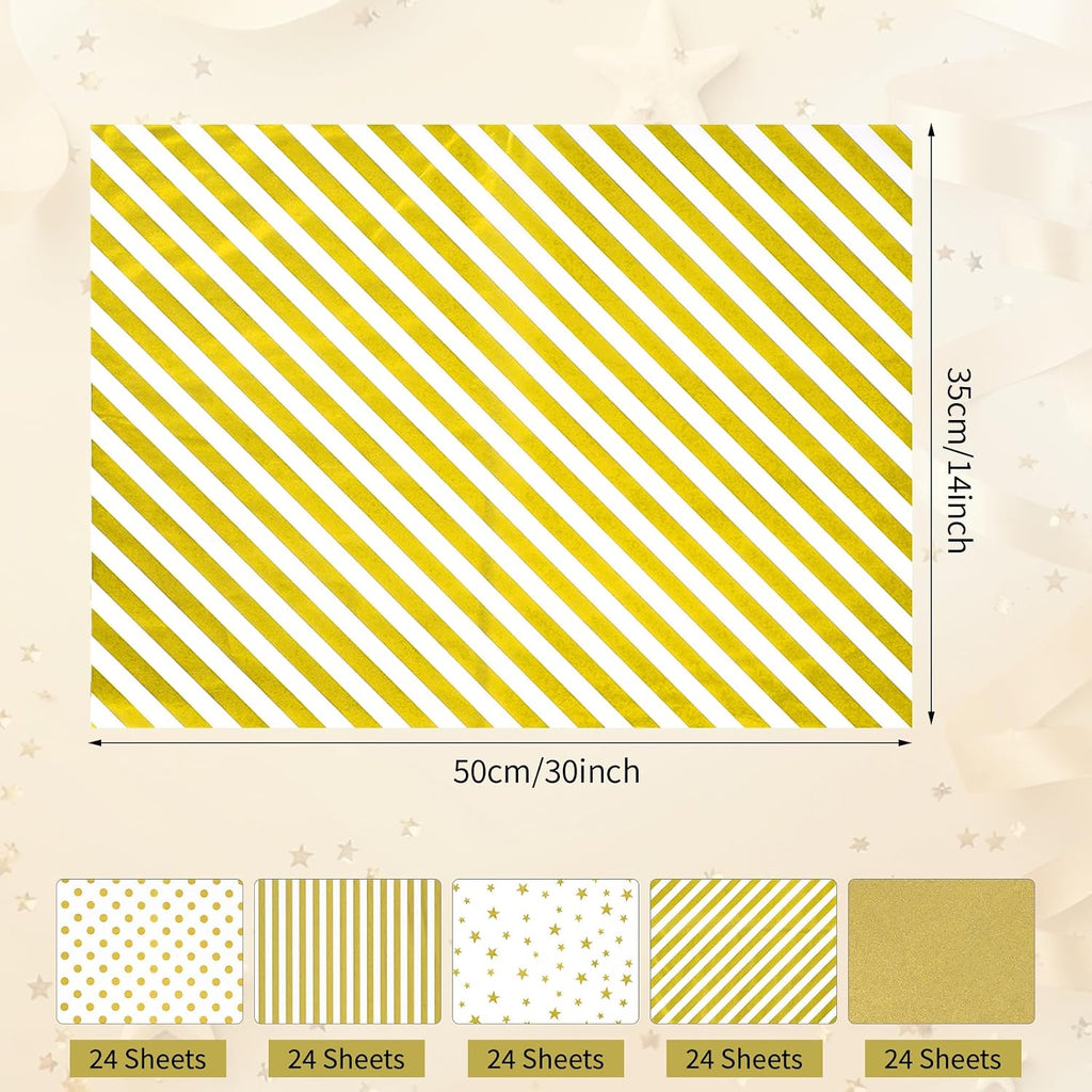120 Sheets Gold Tissue Paper for Gift Bags 20 x 14 Inch