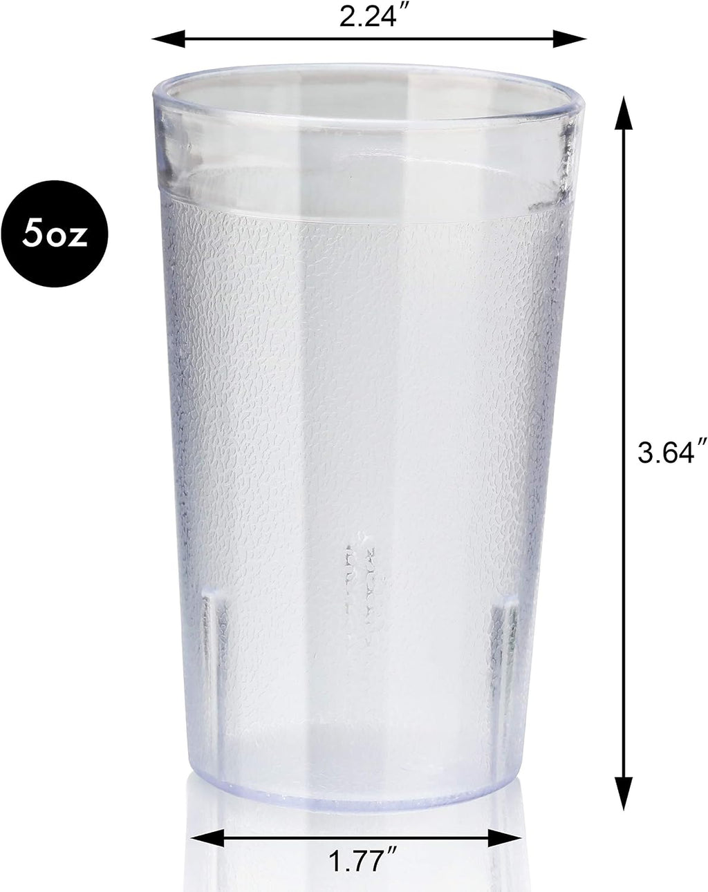 Restaurant-Grade Polycarbonate Beverage Tumblers, 5 oz, Clear, Set of 12