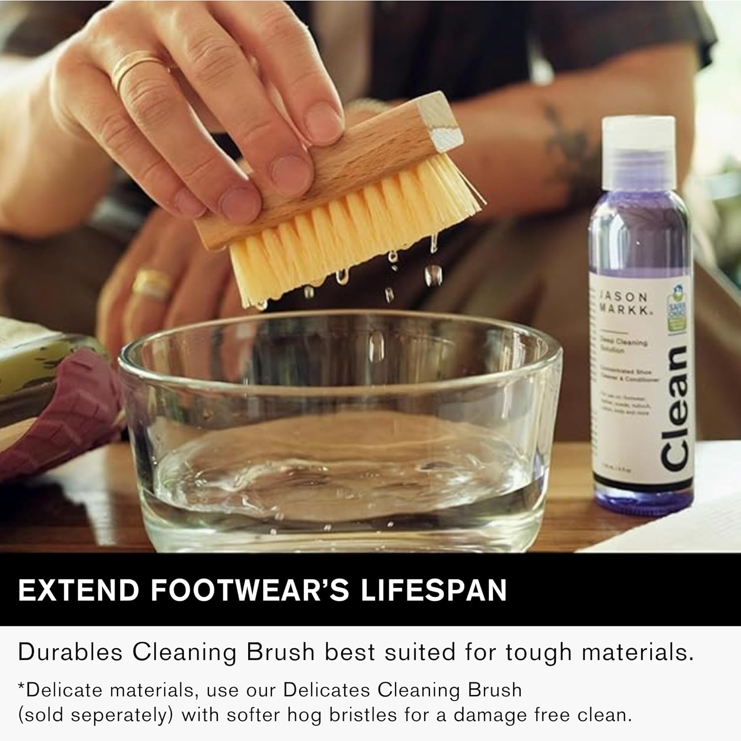 Essential Kit, Shoe Cleaner, 2-Piece Set, Deep Cleaning Solution & Durables Brush, Sneaker Care, Ideal for Footwear