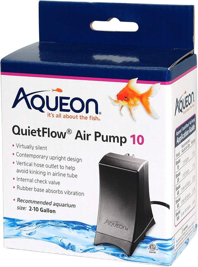 QuietFlow Aquarium Air Pump 10, for 2-10 Gallon Tanks