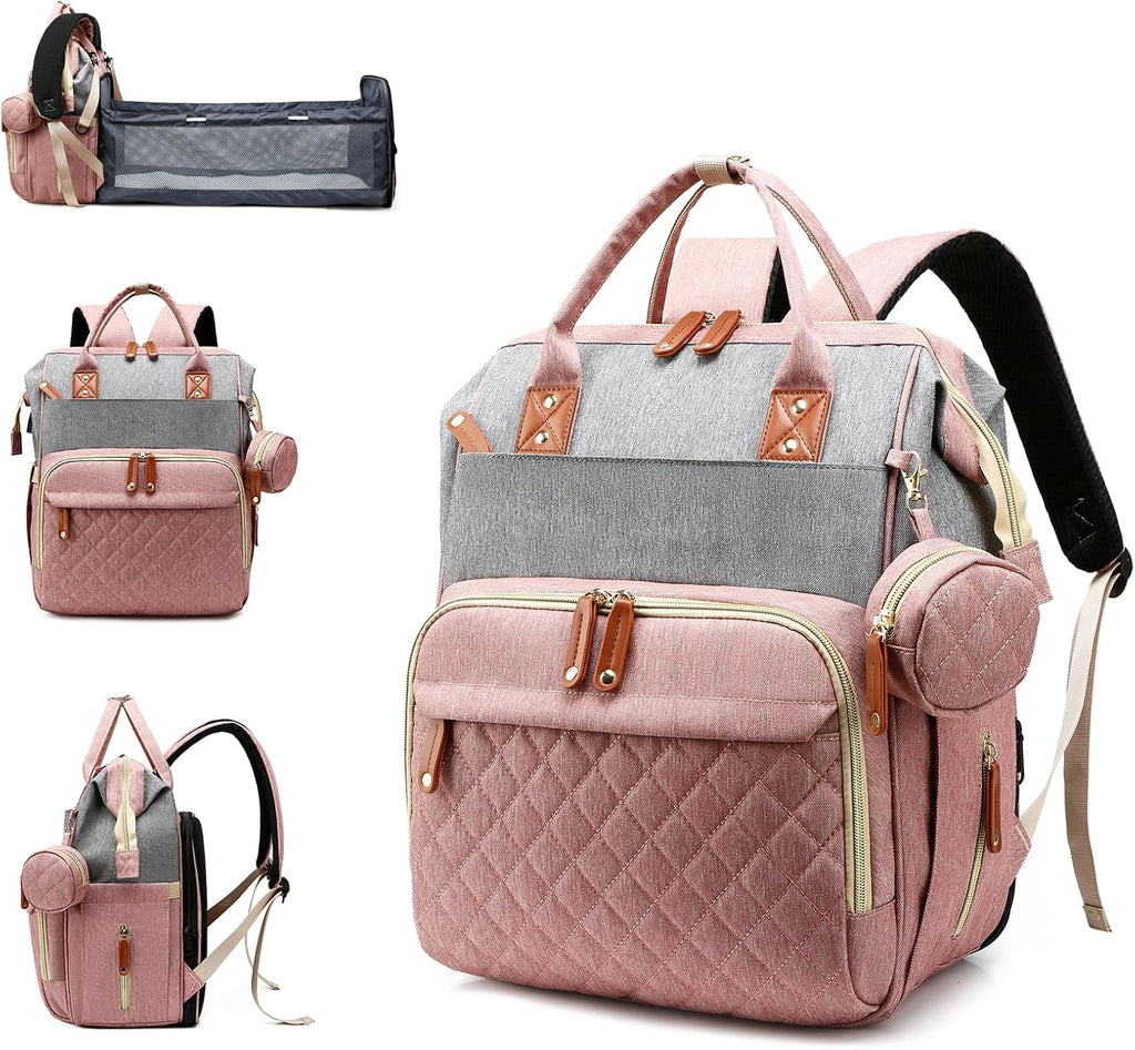 Diaper Bag Backpack with Changing Station, Waterproof Large Capacity, Baby Bag for Mom & Dad, 18 Pockets+USB Port