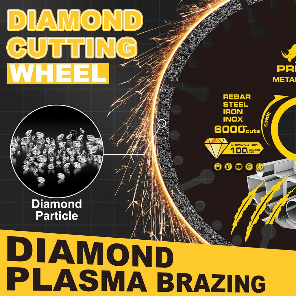 5 Inch Diamond Cut Off Wheels, Angle Grinder Cutting Disc for Metal, 3PCS