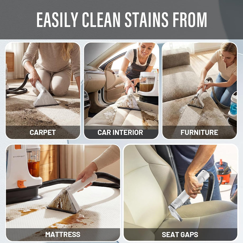 Upholstery Cleaner Machine, 18Kpa Pet Stain Extractor | Portable spot cleaner for carpets, sofas, car interiors, and