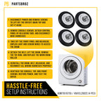 Dryer Rollers Kit for LG DLEY1201V (4-Pack)