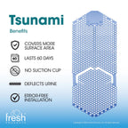 Tsunami 60 Day Vertical Urinal Screen No Mounting No Suction Cups Reversable Double Sided Design Maximum Splash