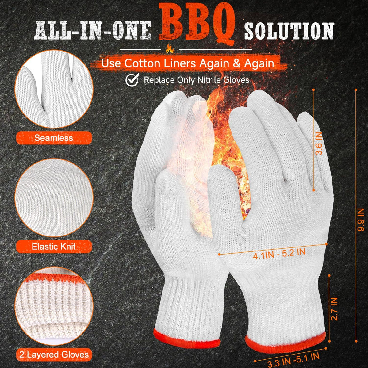 BBQ Gloves,Disposable BBQ Gloves Heat Resistant Cooking