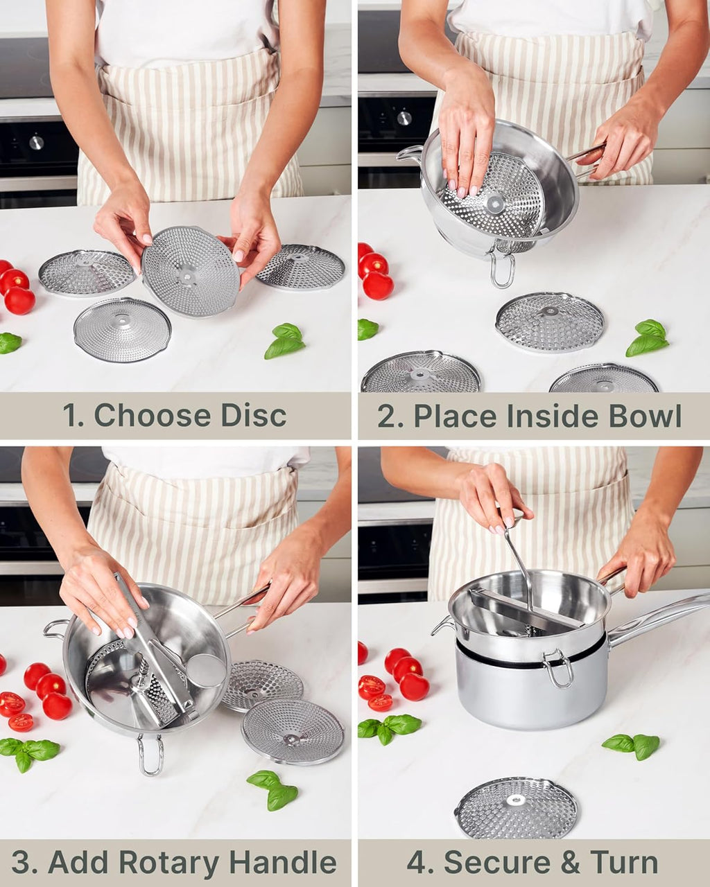 Hungry Artisan 4-Disc Food Mill for Jams, Purees & Silky Sauce