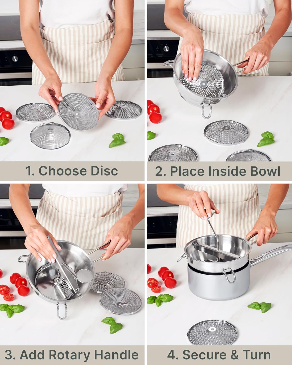 Hungry Artisan 4-Disc Food Mill for Jams, Purees & Silky Sauce