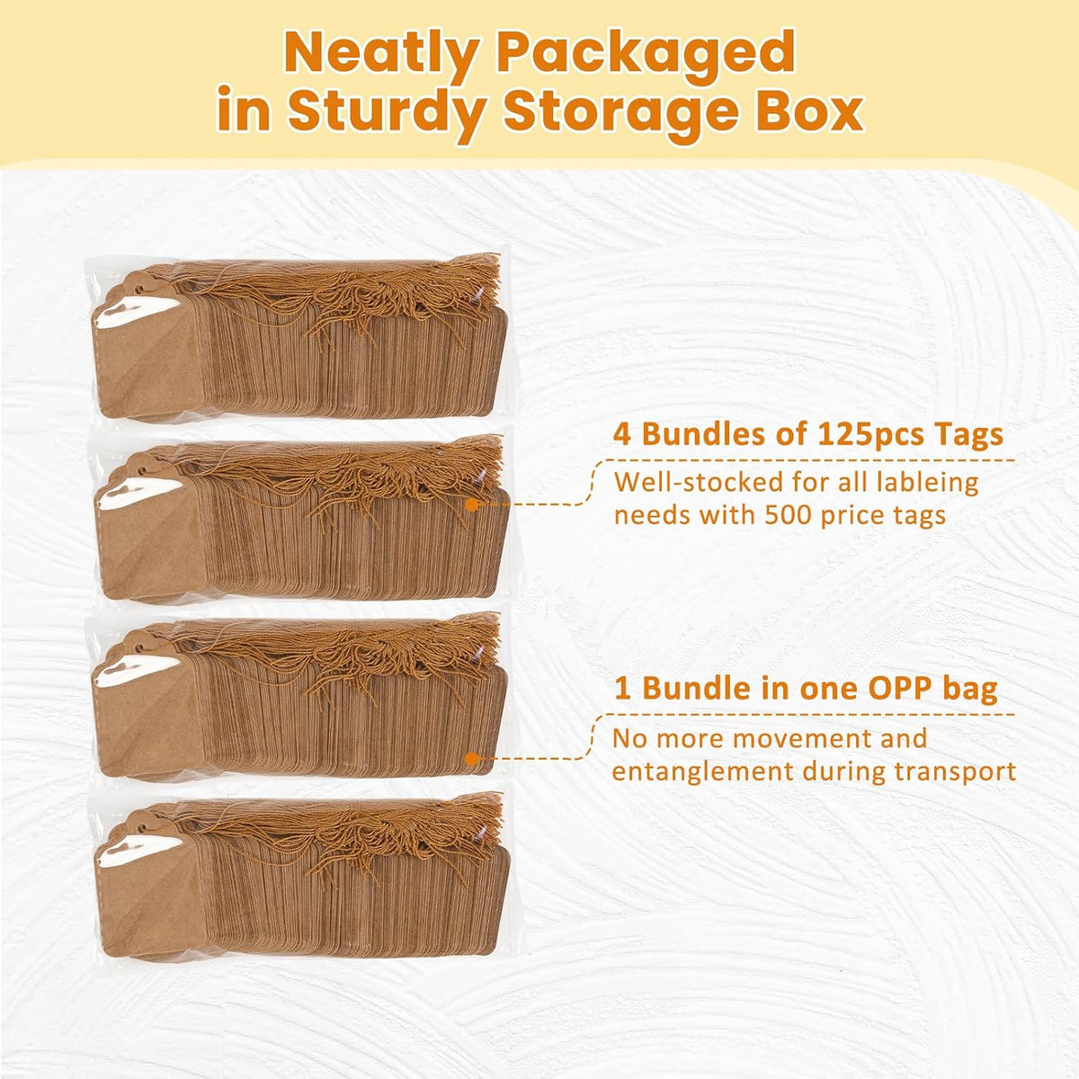 1.8x1.4 Inches Brown Kraft Price Tags with String Attached 500 Pcs