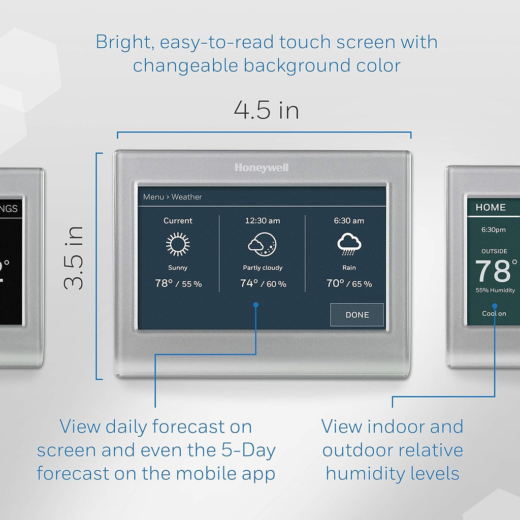 RTH9585WF Wi-Fi Smart Color Thermostat, 7 Day Programmable, Touch Screen, Energy Star, Alexa Ready, C-Wire Required