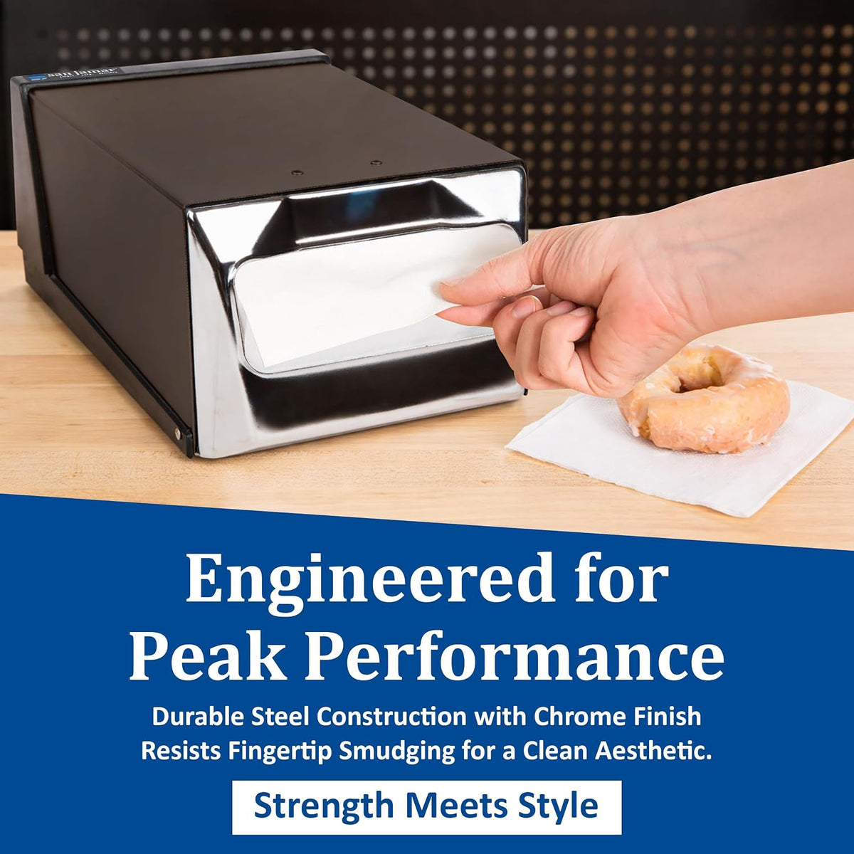 H3001BKC Countertop Napkin Dispenser, 7 5/8w x 11d x 5 1/2h, Capacity: 300 Napkins, Black