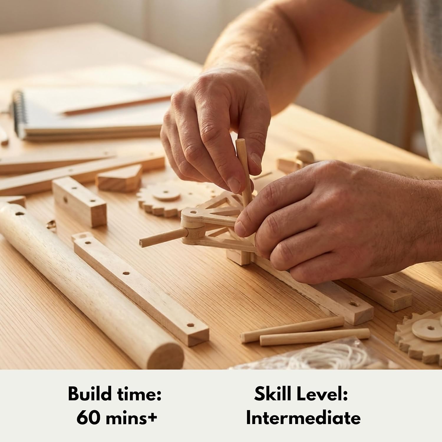 Leonardo da Vinci Trebuchet STEM Kit – Build Your Own Medieval Siege Engine – Educational Wooden Model for Teens &