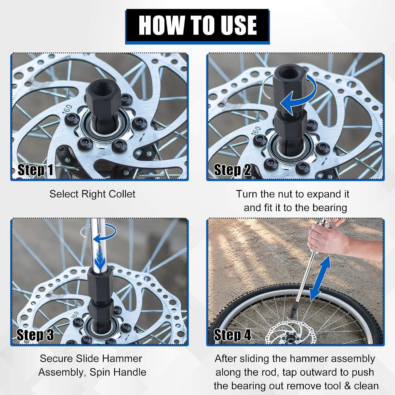 12PCS Blind Hole Bearing Puller Set, Internal Bearing Extractor Puller with Slide Hammer Pilot Bearings Removal Tool