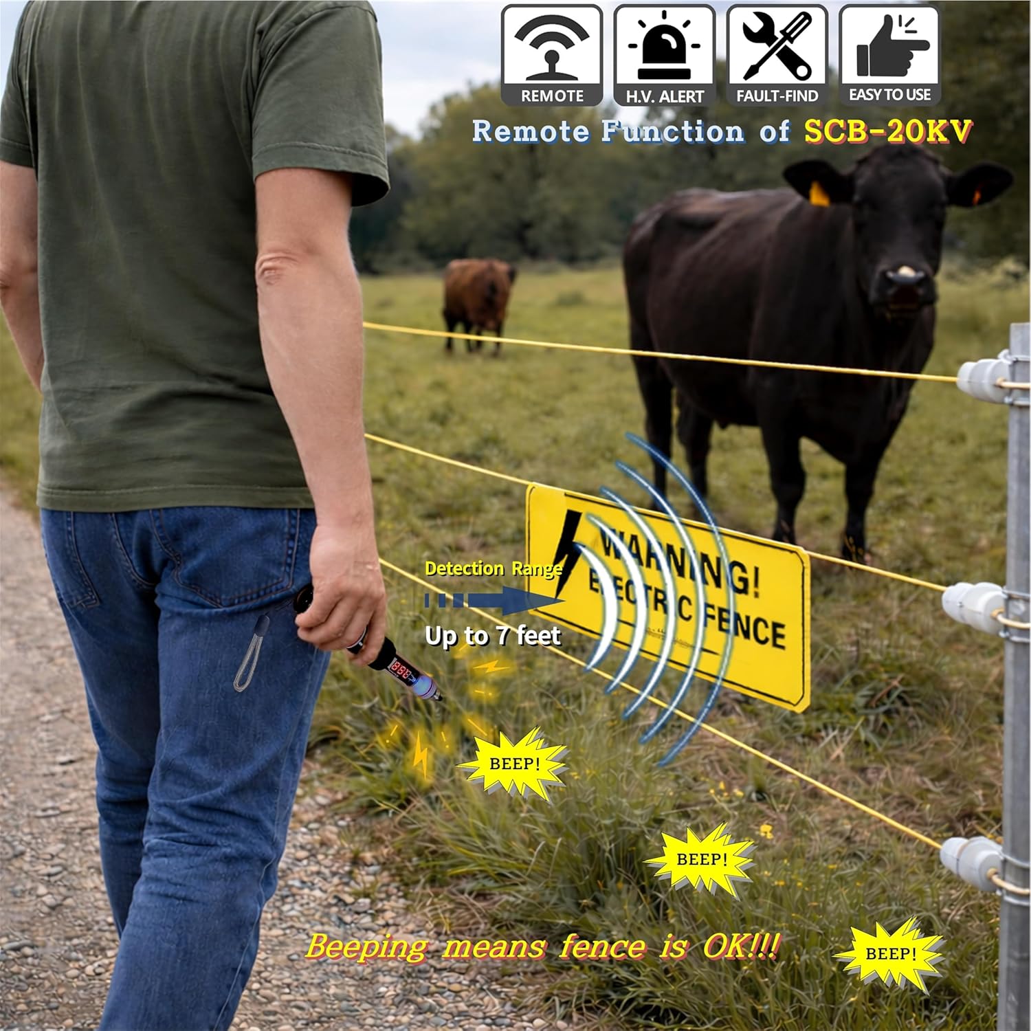 Electric Fence Tester, 20,000V