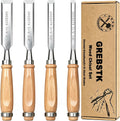 4 Piece Wood Chisel Set CR-V Steel Sharp Bevel Edge for Woodworking | Chromium Vanadium, High Hardness & Durability.
