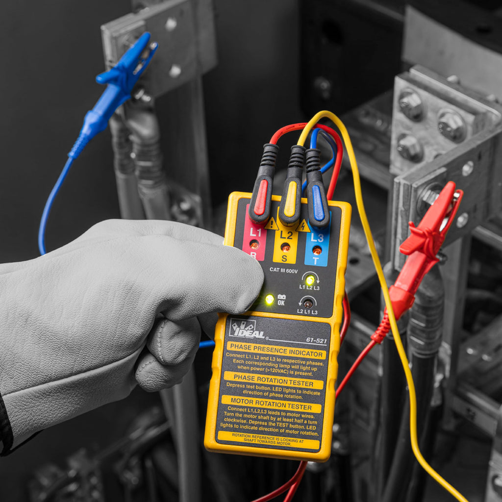 Ideal Electrical 3-Phase Motor Rotation Tester, Electrical Tester