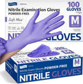 Soft Max Nitrile Exam Gloves, Powder-Free Violet, 100 Count.