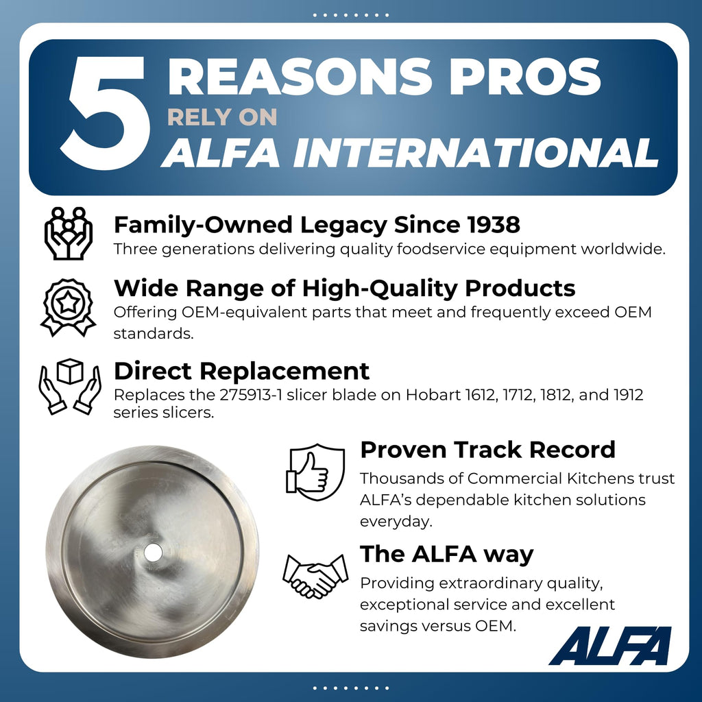ALFA 1612 SS 11.75-Inch Stainless Steel Slicer Blade for Commercial Slicers