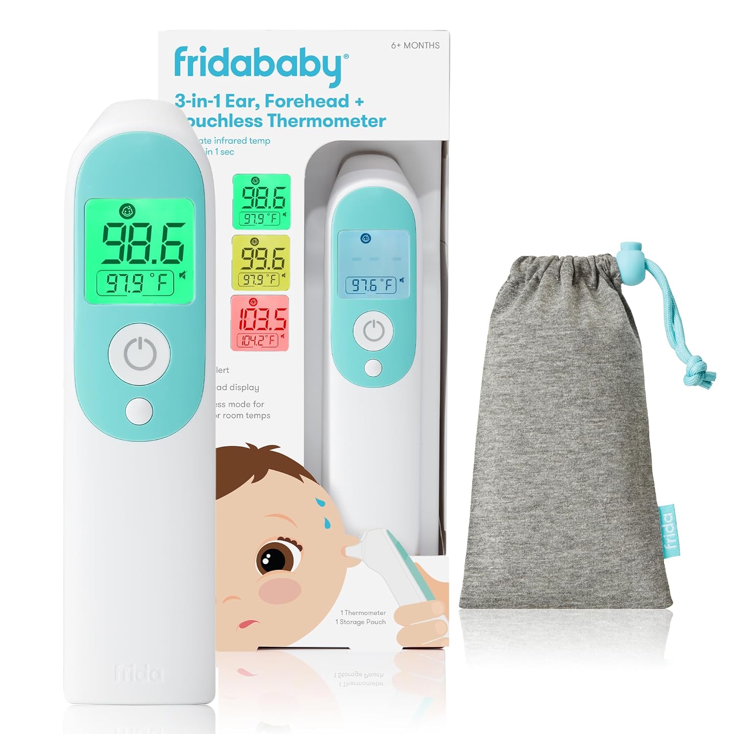 Thermometer, 3-in-1 Infrared Thermometer for Ear, Forehead & Touchless, Fever Thermometer for Baby, Infants