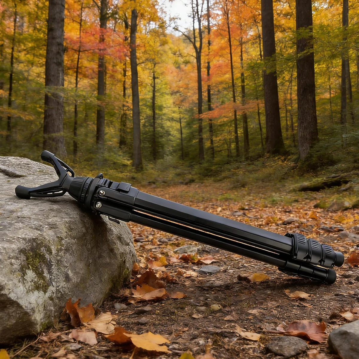 Lightweight Shooting Tripod for Rifles with 360° V-Yoke Rest,Adjustable Height Hunting Tripod Shooting Stick for