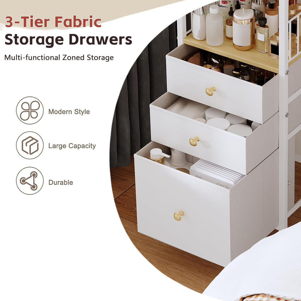Makeup Cart Organizer with Mirror, Floor Makeup Organizer Large