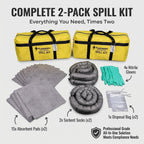 FlashDry Portable Universal Spill Kit Bag, Hazardous Clean Up Kit - 2 Kits