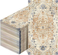 100 Pcs Boho Napkins Paper Guest Towels, Orange and Cyan