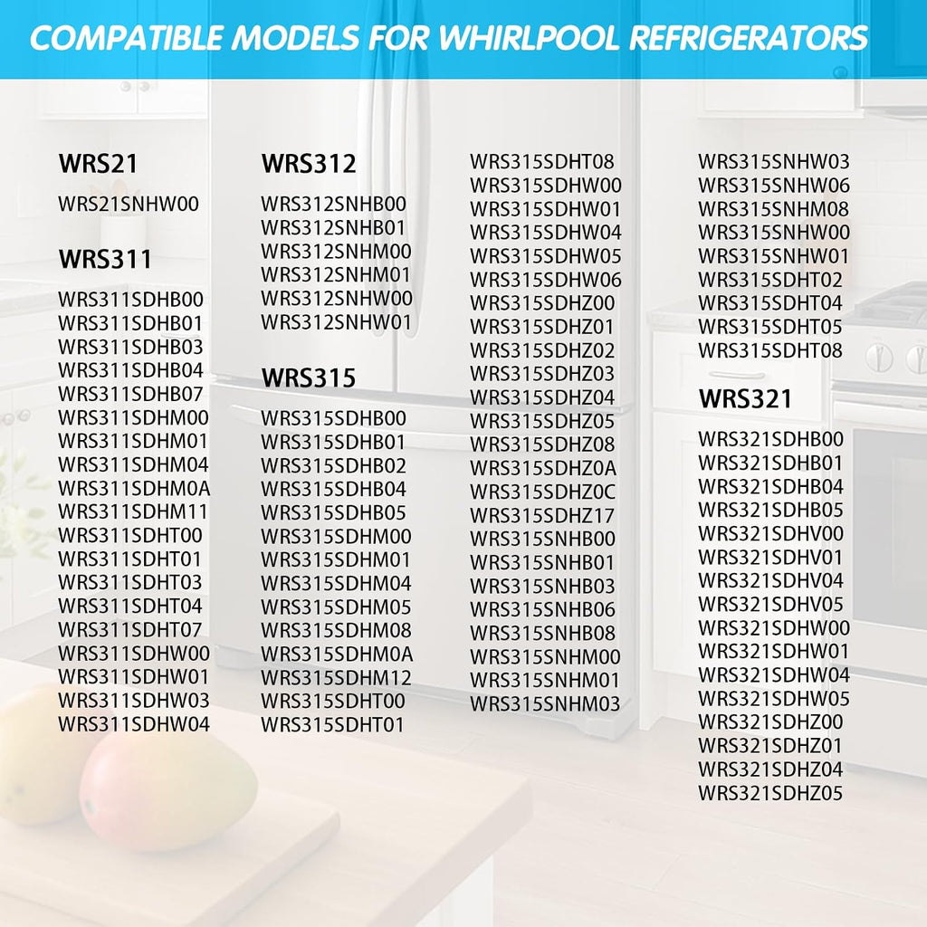 WRS555SIHZ00 WRS321SDHW01 WRS325SDHZ01 2-Pack Refrigerator Door Shelf Bin