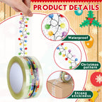 2 Roll Christmas Packing Tape Holiday String Lights Gift Wrap