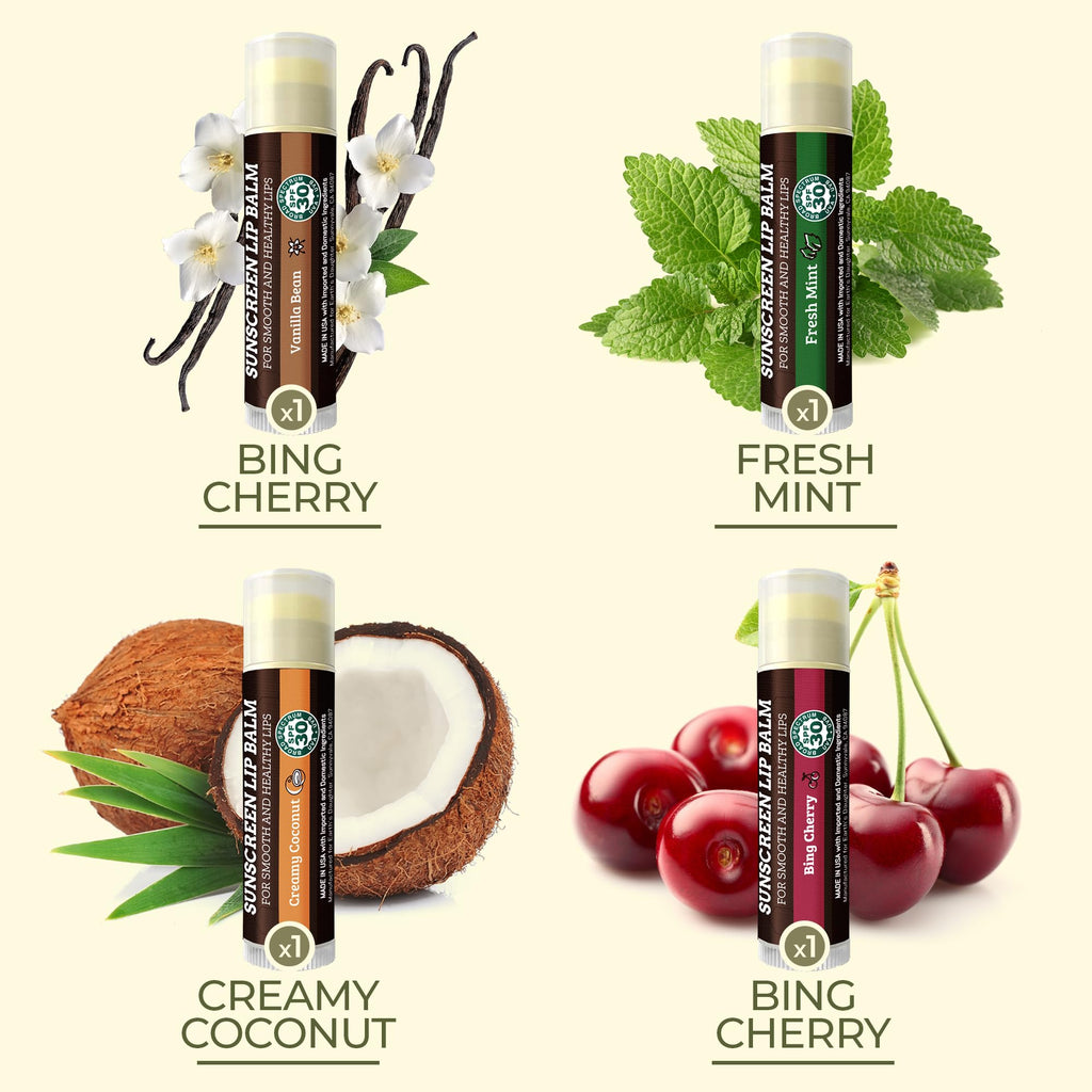 Sunscreen Lip Balm SPF 30 4-Pack - Variety Pack