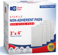 3x4 Inch - Pack 100 Non-Stick Gauze Pads for Wounds, Non-Adherent, Highly Absorbent, Painless Removal, Individually