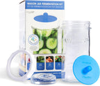 Fermentation Jar Starter Set, Easy Vegetable Fermentation Kit, Includes Mason Jar, Pickle Kit with Fermentation Lids