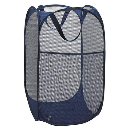 Popup Mesh Laundry Basket, Collapsible Clothes Washing Laundry Hamper with Reinforced Carry Handles, Portable