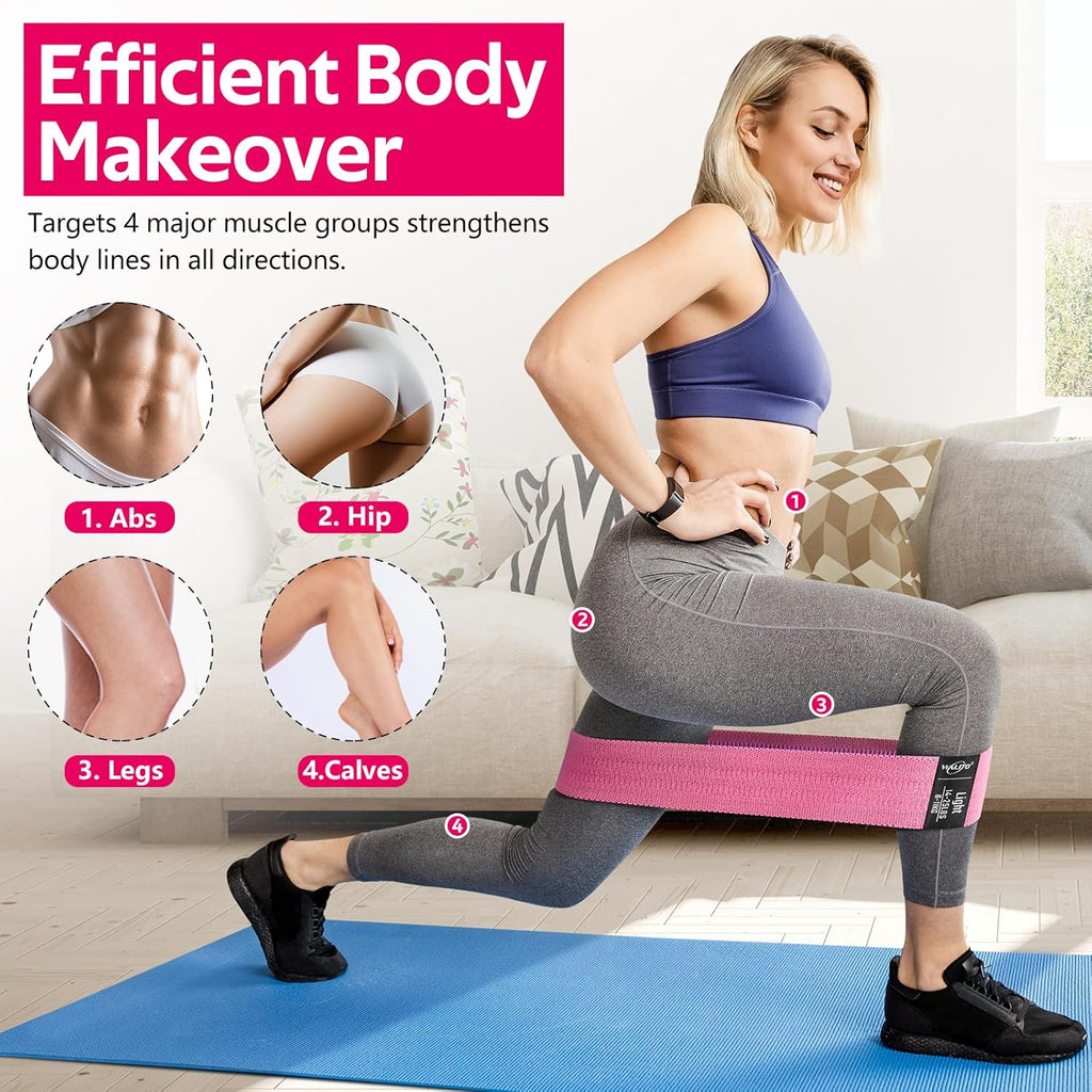 Resistance Bands for Working Out, Fabric Exercise Bands for Legs and Butt, Workout Bands for Women and Men, Booty