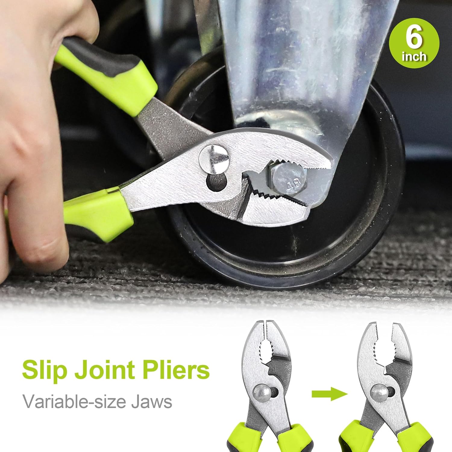5-Piece Utility Pliers Set with Storage Bag, Includes Groove Joint, Diagonal, Long Nose, Slip Joint Pliers and 8"