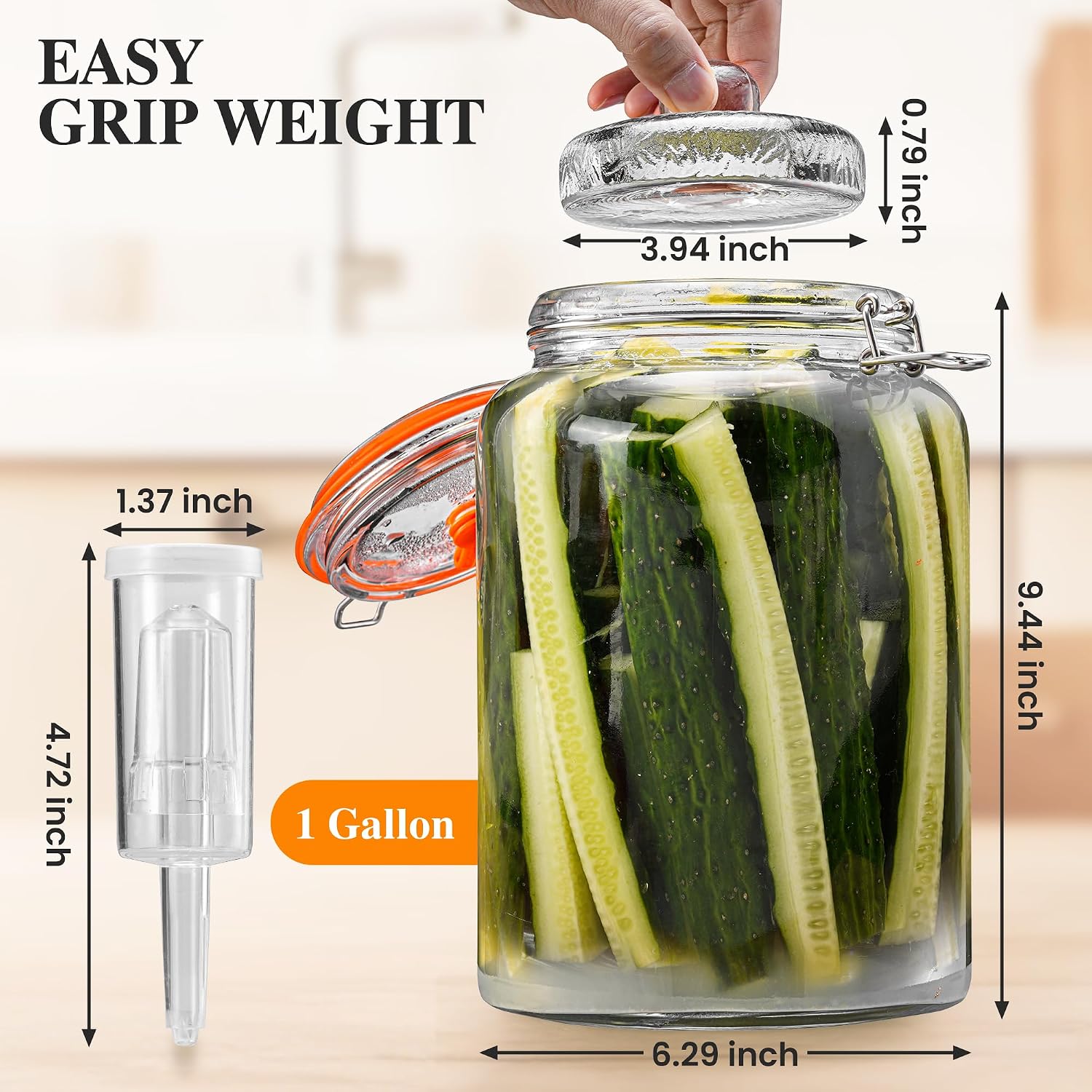 1 Gal Fermentation Kit, Jars, Weights & Airlocks, 2 Pack | Perfect for Sauerkraut, Kimchi, Kombucha and Pickles